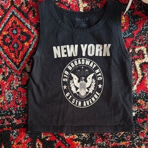 Brandy Melville Black Tank Top with New York Graphic